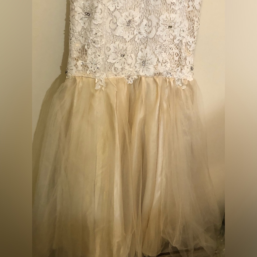 Jovani Lace Mermaid Dress Ivory - Picture 6 of 16